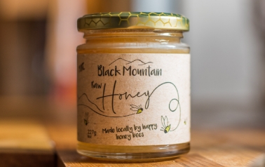 Food label on honey jar
